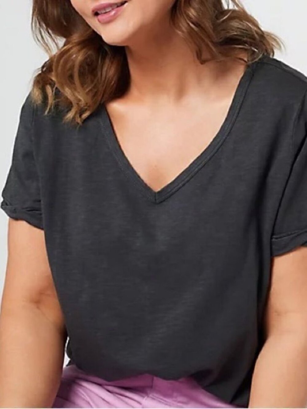 Candace Cameron Bure The Sunkissed Garment Dyed Linen Blend Tee